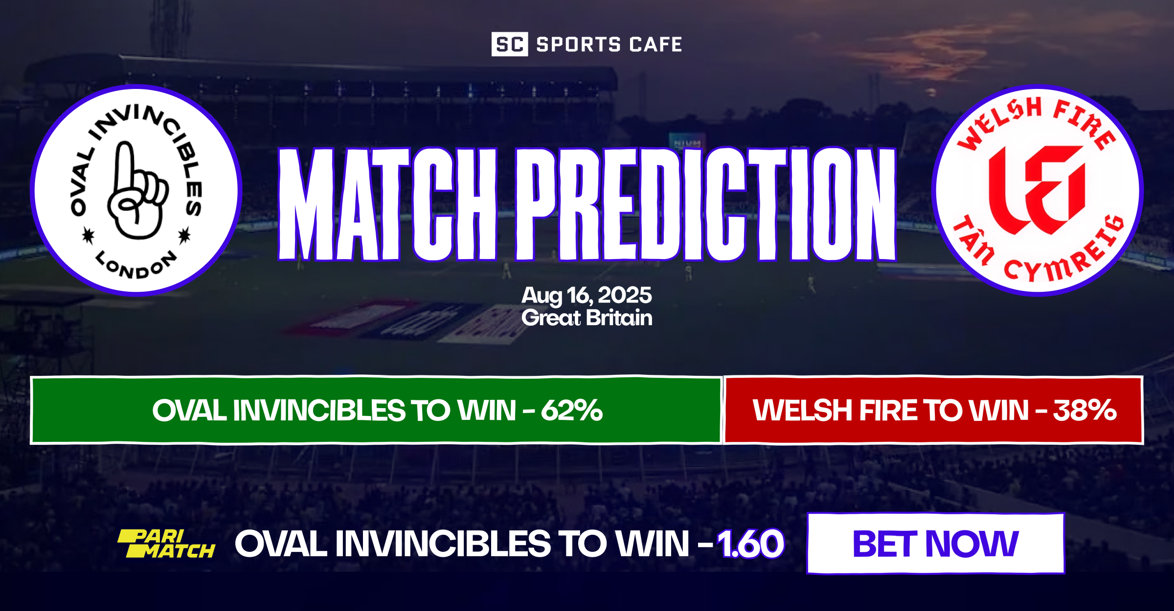 Oval Invincibles vs Welsh Fire